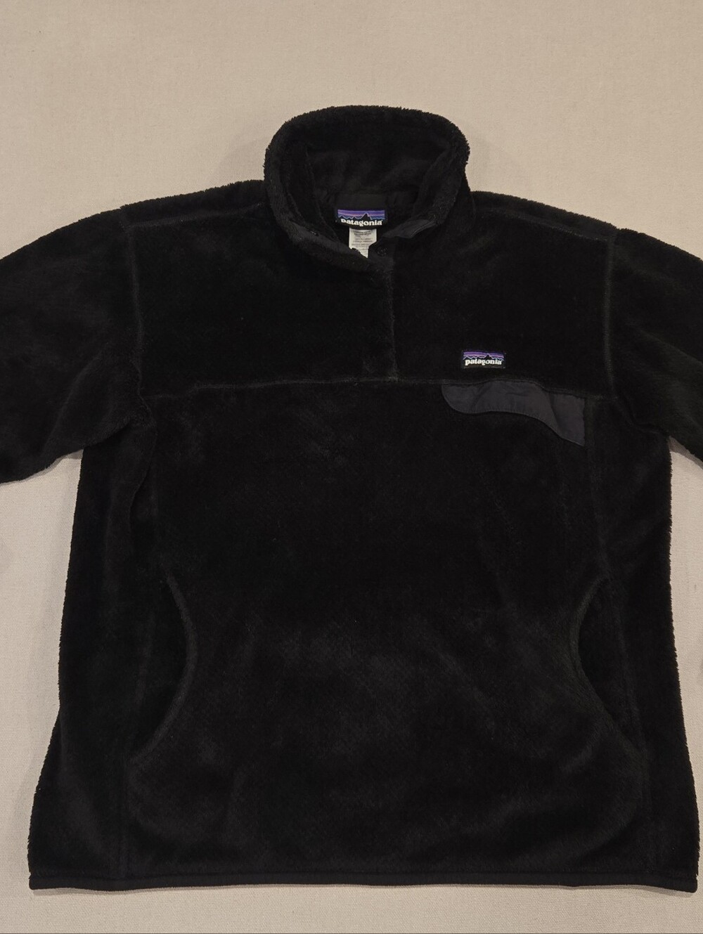 Patagonia Re-Tool Snap-t Fleece Pullover Black 1/4 Women's Size Large
